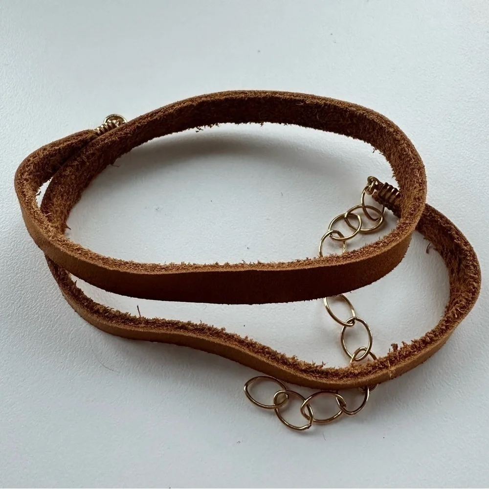 double wrap leather bracelet